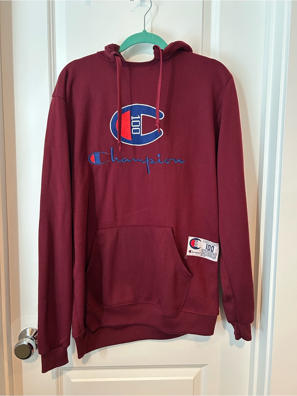 Champion Maroon Hoodie with Embroidered Logo